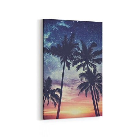 Olla 16055D Günbatımı Görseli Dikey Kanvas Tablo (Ölçü: 70X105)