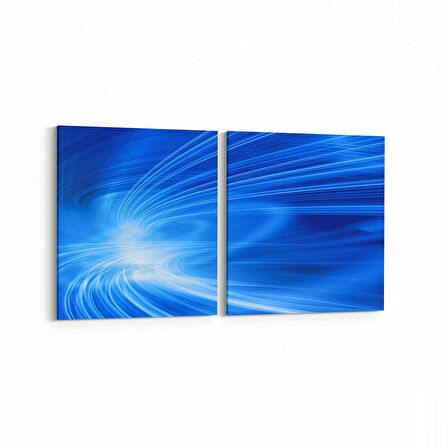 Olla 10417K2Y Abstract Görsel Kare 2'li Yatay Kanvas Tablo (Ölçü: 65X30)