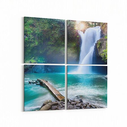 Olla 14082K4 Doğa / Manzara Görseli Kare 4'lü Kanvas Tablo (Ölçü: 145X145)
