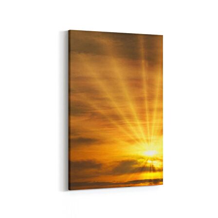 Olla 15923D Günbatımı Görseli Dikey Kanvas Tablo (Ölçü: 40X60)