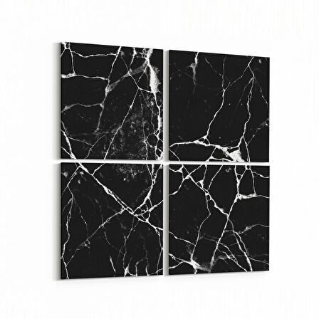 Olla 16733K4 Mermer Desen Görsel Kare 4'lü Kanvas Tablo (Ölçü: 65X65)