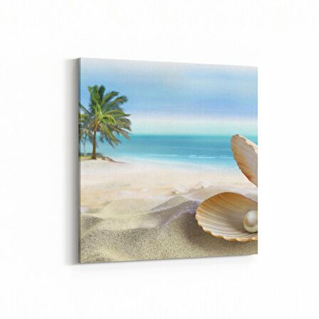 Olla 16612K Kumsal / Sahil Görseli Kare Kanvas Tablo (Ölçü: 30X30)