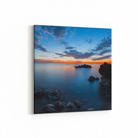 Olla 16022K Günbatımı Görseli Kare Kanvas Tablo (Ölçü: 25X25)