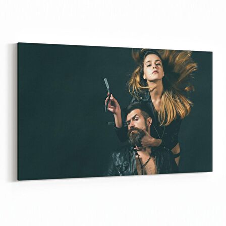 Olla 16300Y Kuaför / Berber Görseli Yatay Kanvas Tablo (Ölçü: 30X20)