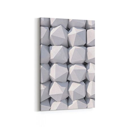 Olla 14937D Geometrik Desen Görseli Dikey Kanvas Tablo (Ölçü: 60X90)