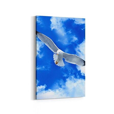Olla 15883D Gökyüzü Kuşlar Görseli Dikey Kanvas Tablo (Ölçü: 100X150)