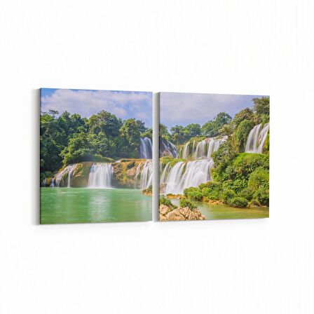 Olla 14266K2Y Doğa / Manzara Görseli Kare 2'li Yatay Kanvas Tablo (Ölçü: 85X40)