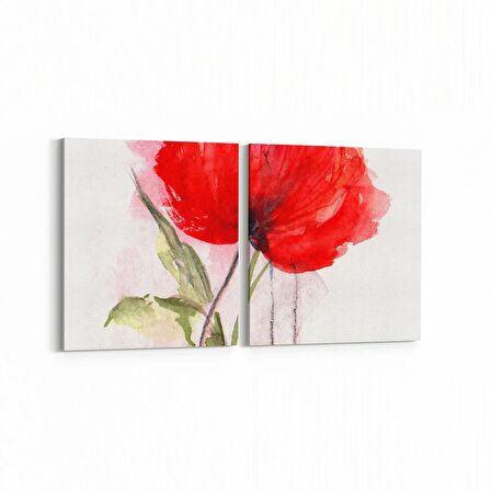 Olla 17718K2D Yağlı Boya Görseli Kare 2'li Dikey Kanvas Tablo (Ölçü: 30X65)