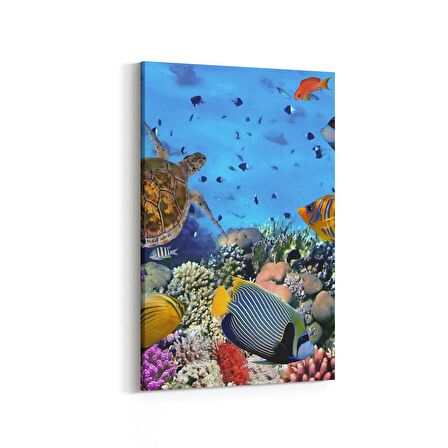 Olla 12141D Akvaryum / Balık Görseli Dikey Kanvas Tablo (Ölçü: 100X150)