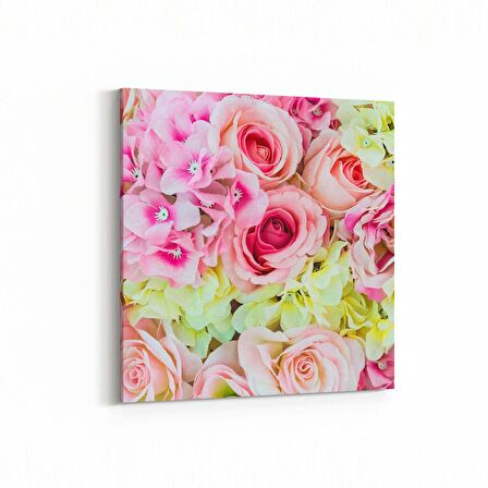 Olla 11607K Çiçek Görseli Kare Kanvas Tablo (Ölçü: 25X25)