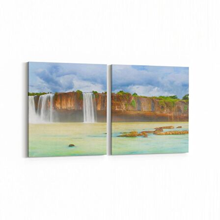 Olla 13258K2Y Doğa / Manzara Görseli Kare 2'li Yatay Kanvas Tablo (Ölçü: 65X30)