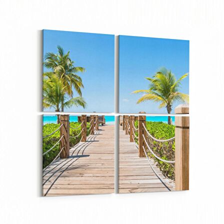 Olla 14214K4 Doğa / Manzara Görseli Kare 4'lü Kanvas Tablo (Ölçü: 145X145)