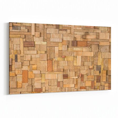 Olla 11983Y Ahşap Desen Görseli Yatay Kanvas Tablo (Ölçü: 150X100)