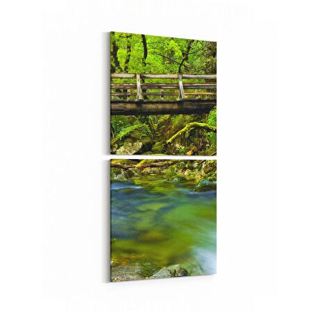 Olla 14285K2D Doğa / Manzara Görseli Kare 2'li Dikey Kanvas Tablo (Ölçü: 30X65)