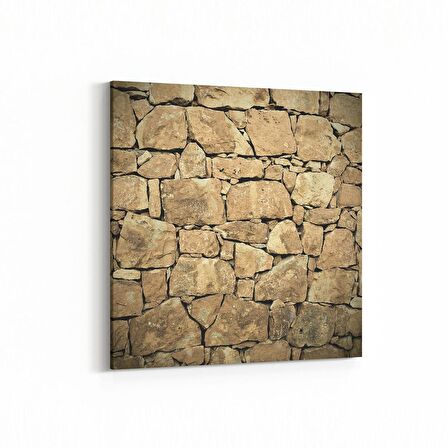 Olla 17465K Taş / Tuğla Görseli Kare Kanvas Tablo (Ölçü: 30X30)