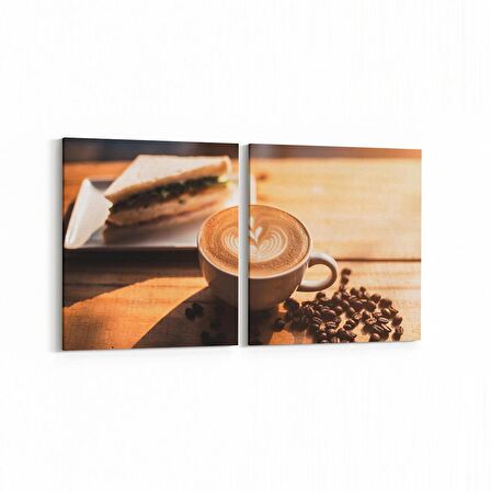 Olla 15047K2Y Gıda Görseli Kare 2'li Yatay Kanvas Tablo (Ölçü: 125X60)