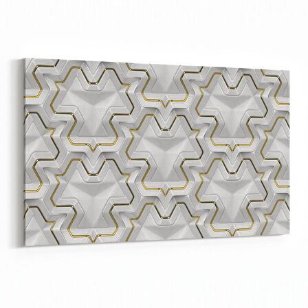 Olla 14951Y Geometrik Desen Görseli Yatay Kanvas Tablo (Ölçü: 120X80)