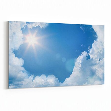 Olla 15818Y Gökyüzü Bulut Görseli  Yatay Kanvas Tablo (Ölçü: 90X60)