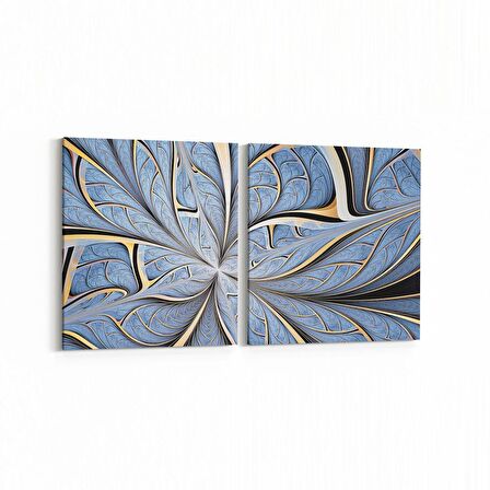 Olla 10128K2Y Abstract Görsel Kare 2'li Yatay Kanvas Tablo (Ölçü: 105X50)