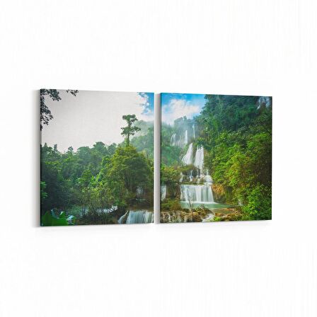 Olla 13773K2Y Doğa / Manzara Görseli Kare 2'li Yatay Kanvas Tablo (Ölçü: 85X40)