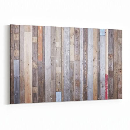 Olla 12009Y Ahşap Desen Görseli Yatay Kanvas Tablo (Ölçü: 90X60)