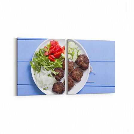 Olla 15296K2Y Gıda Görseli Kare 2'li Yatay Kanvas Tablo (Ölçü: 105X50)