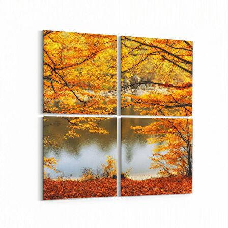 Olla 14409K4 Doğa / Manzara Görseli Kare 4'lü Kanvas Tablo (Ölçü: 145X145)
