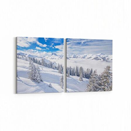 Olla 14163K2Y Doğa / Manzara Görseli Kare 2'li Yatay Kanvas Tablo (Ölçü: 65X30)