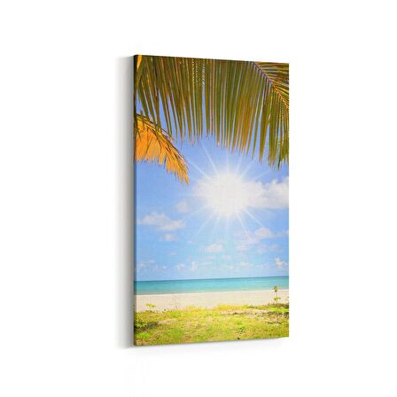 Olla 16555DD Kumsal / Sahil Görseli Dikey Dar Kanvas Tablo (Ölçü: 40X80)