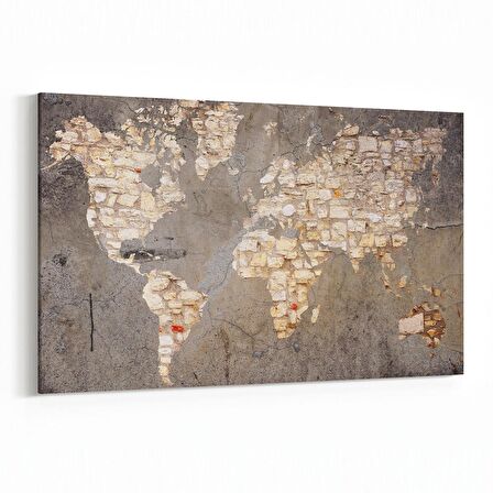 Olla 16230Y Harita Görseli Yatay Kanvas Tablo (Ölçü: 45X30)