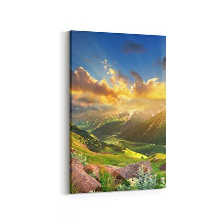 Olla 15957D Günbatımı Görseli Dikey Kanvas Tablo (Ölçü: 70X105)