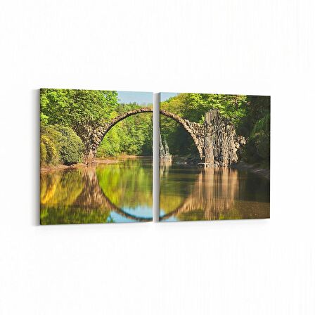 Olla 14031K2Y Doğa / Manzara Görseli Kare 2'li Yatay Kanvas Tablo (Ölçü: 65X30)
