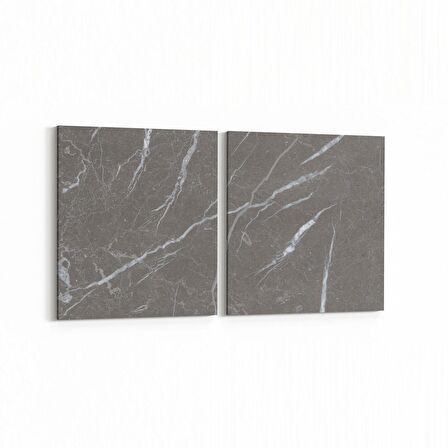 Olla 16734K2Y Mermer Desen Görsel Kare 2'li Yatay Kanvas Tablo (Ölçü: 145X70)