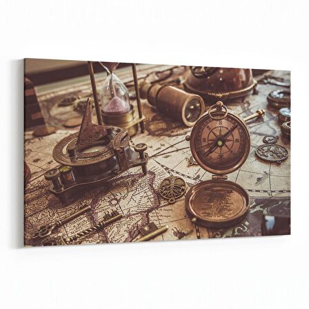 Olla 16235Y Harita Görseli Yatay Kanvas Tablo (Ölçü: 150X100)