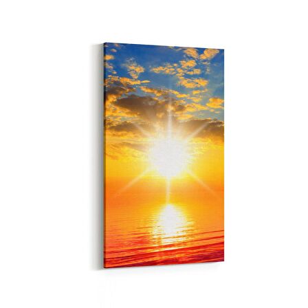 Olla 16138DD Günbatımı Görseli Dikey Dar Kanvas Tablo (Ölçü: 30X60)