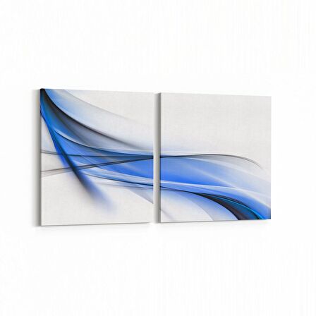 Olla 10143K2Y Abstract Görsel Kare 2'li Yatay Kanvas Tablo (Ölçü: 145X70)
