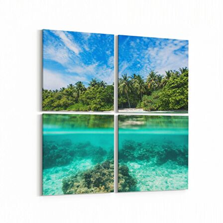 Olla 13932K4 Doğa / Manzara Görseli Kare 4'lü Kanvas Tablo (Ölçü: 145X145)