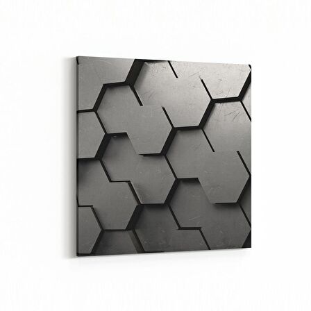 Olla 10026K Abstract 3 Boyut Görsel Kare Kanvas Tablo (Ölçü: 25X25)