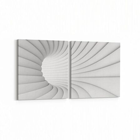 Olla 10272K2Y Abstract Girdap Görsel Kare 2'li Yatay Kanvas Tablo (Ölçü: 125X60)