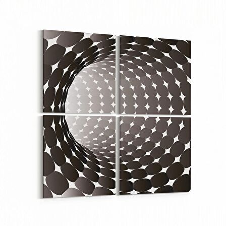 Olla 10263K4 Abstract Girdap Görsel Kare 4'lü Kanvas Tablo (Ölçü: 105X105)