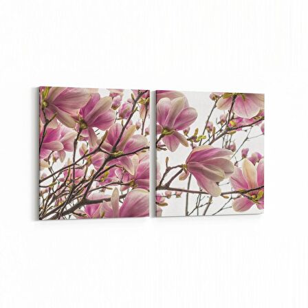 Olla 10950K2Y Ağaç Görseli Kare 2'li Yatay Kanvas Tablo (Ölçü: 105X50)