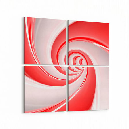 Olla 10271K4 Abstract Girdap Görsel Kare 4'lü Kanvas Tablo (Ölçü: 125X125)