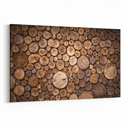 Olla 12044Y Ahşap Desen Görseli Yatay Kanvas Tablo (Ölçü: 45X30)