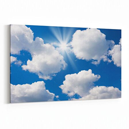 Olla 15700Y Gökyüzü Bulut Görseli  Yatay Kanvas Tablo (Ölçü: 90X60)