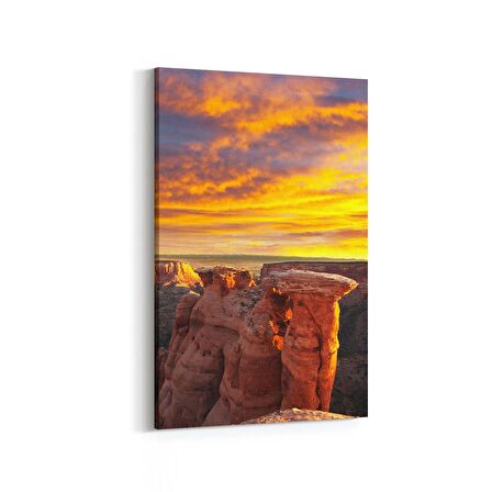 Olla 16134D Günbatımı Görseli Dikey Kanvas Tablo (Ölçü: 100X150)