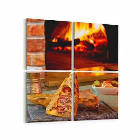 Olla 15028K4 Gıda Görseli Kare 4'lü Kanvas Tablo (Ölçü: 65X65)