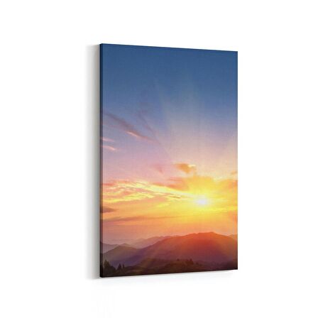 Olla 15911D Günbatımı Görseli Dikey Kanvas Tablo (Ölçü: 70X105)