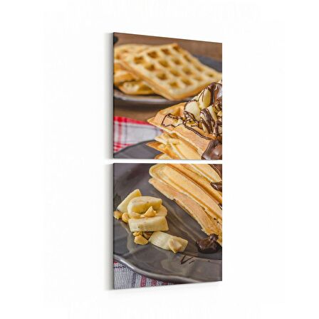 Olla 15139K2D Gıda Görseli 2'li Dikey Kanvas Tablo (Ölçü: 30X65)