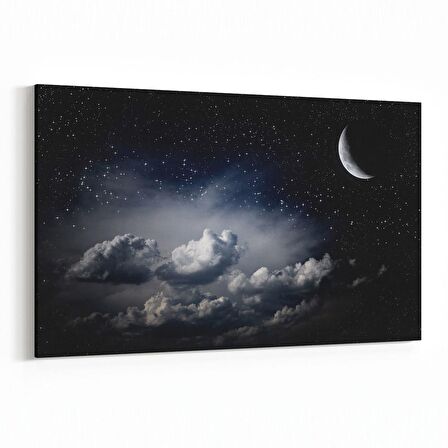 Olla 14658Y Gece Gökyüzü Görseli Yatay Kanvas Tablo (Ölçü: 45X30)