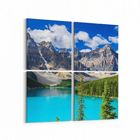 Olla 14215K4 Doğa / Manzara Görseli Kare 4'lü Kanvas Tablo (Ölçü: 145X145)